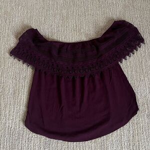 Socialite Plum Off the Shoulders Strapless Top